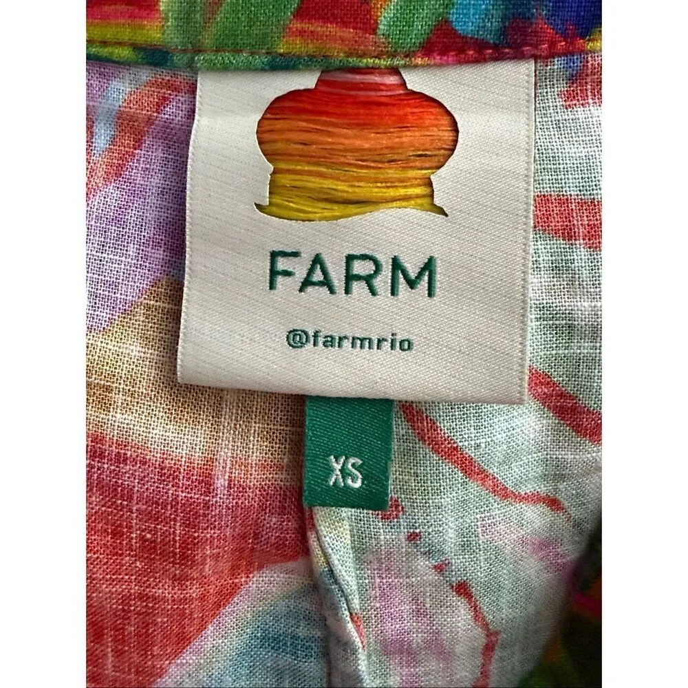 Farm Rio Urban Jungle Linen Midi Skirt Size XS - Picture 11 of 13
